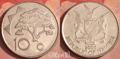 Намибия 10 центов 2009 года, KM# 2, 327l-094