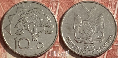 Намибия 10 центов 2009 года, KM# 2, 483р-104