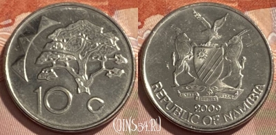 Намибия 10 центов 2009 года, KM# 2, 495р-028 ♛