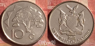 Намибия 10 центов 2012 года, KM# 2, 150m-109