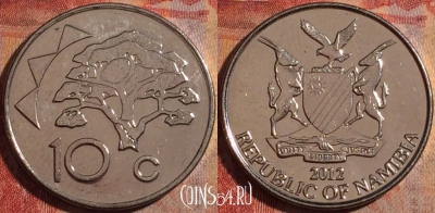 Намибия 10 центов 2012 года, KM# 2, 176a-014