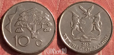 Намибия 10 центов 2012 года, KM# 2, 376n-073