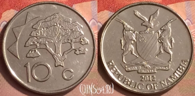 Намибия 10 центов 2012 года, KM# 2, 411-064