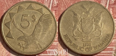 Намибия 5 долларов 1993 года, KM# 5, 279r-124