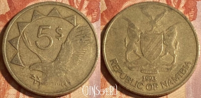 Намибия 5 долларов 1993 года, KM# 5, 288r-073