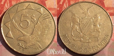 Намибия 5 долларов 2012 года, KM# 5, 270a-102