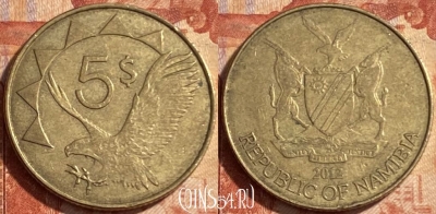 Намибия 5 долларов 2012 года, KM# 5, 487р-035 ♛