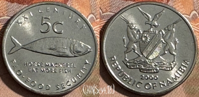 Намибия 5 центов 2000 года, KM# 16, UNC, s504s-038