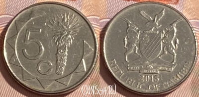 Намибия 5 центов 2015 года, KM# 1, 384r-025