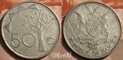Намибия 50 центов 1993 года, KM# 3, 308s-127