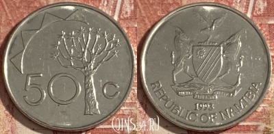 Намибия 50 центов 1993 года, KM# 3, 352r-105
