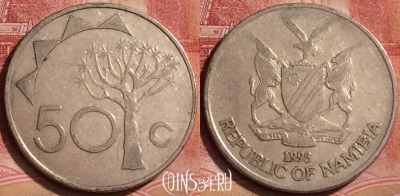 Намибия 50 центов 1993 года, KM# 3, 395-047