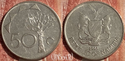 Намибия 50 центов 1993 года, KM# 3, 476р-005