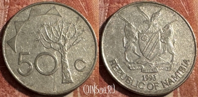 Намибия 50 центов 1993 года, KM# 3, s490s-078