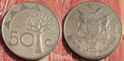 Намибия 50 центов 1993 года, KM# 3, b062-125