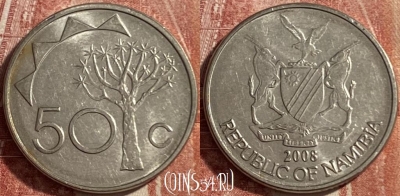 Намибия 50 центов 2008 года, KM# 3, 484р-143