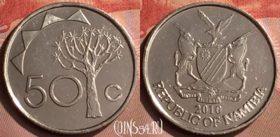 Намибия 50 центов 2010 года, KM# 3, 413-048