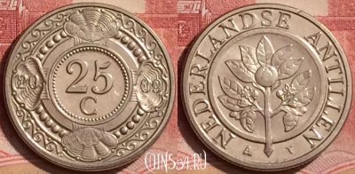 Антильские острова 25 центов 2009 года, KM# 35, 394-057