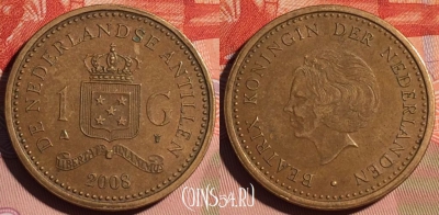 Антильские острова 1 гульден 2008 г., KM# 37, 117d-024