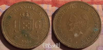 Антильские острова  1 гульден 2008 г., KM# 37, 328-105