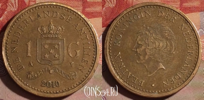 Антильские острова  1 гульден 2010 г., KM# 37, 079e-041