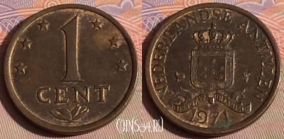 Антильские острова 1 цент 1971 года, KM# 8, 326-018