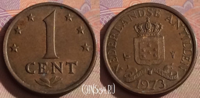 Антильские острова 1 цент 1973 года, KM# 8, 329-144