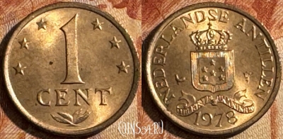 Антильские острова 1 цент 1978 г., KM# 8, UNC, 503s-133