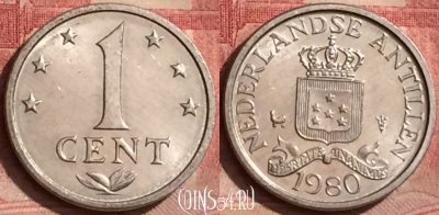 Антильские острова 1 цент 1980 года, KM# 8a, 067l-085