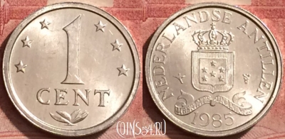 Антильские острова 1 цент 1985 года, KM# 8a, 062l-001