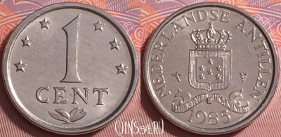 Антильские острова 1 цент 1985 года, UNC, 374j-106