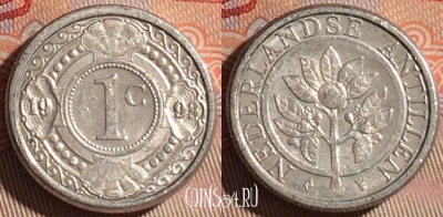Антильские острова 1 цент 1993 года, KM# 32, 100e-046