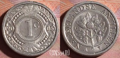 Антильские острова 1 цент 2005 года, KM# 32, 148f-034