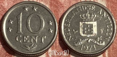 Антильские острова 10 центов 1971 года, KM# 10, 499р-084