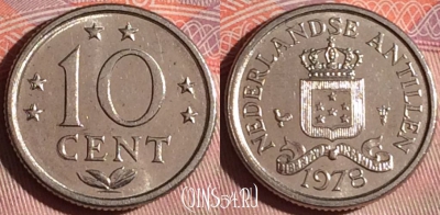 Антильские острова 10 центов 1978 года, KM# 10, 188f-129