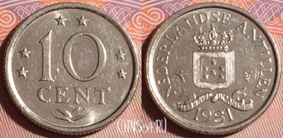 Антильские острова 10 центов 1981 года, KM# 10, 159g-076