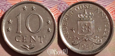 Антильские острова 10 центов 1982 года, KM# 10, 276f-120