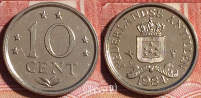Антильские острова 10 центов 1984 года, KM# 10, 133c-039