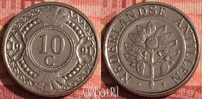 Антильские острова 10 центов 1991 года, KM# 34, 319i-111