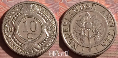 Антильские острова 10 центов 1992 года, KM# 34, 202f-030