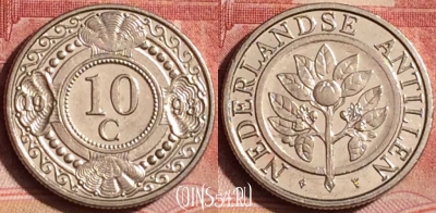 Антильские острова 10 центов 1993 года, KM# 34, 393-129