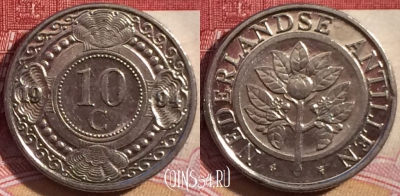Антильские острова 10 центов 1994 года, KM# 34, 256-112
