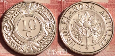 Антильские острова 10 центов 1995 года, KM# 34, 394-020