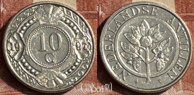 Антильские острова 10 центов 1997 года, KM# 34, 179s-055