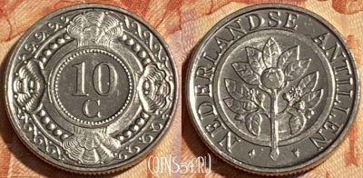 Антильские острова 10 центов 1997 года, KM# 34, 465q-029