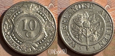 Антильские острова 10 центов 1999 года, KM# 34, 200s-139