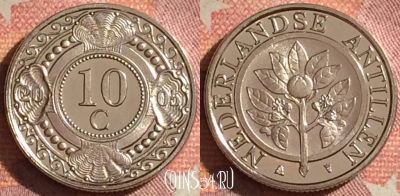 Антильские острова 10 центов 2005 года, KM# 34, 133i-143