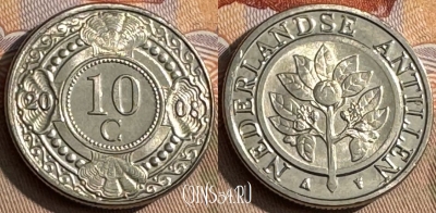 Антильские острова 10 центов 2008 года, KM# 34, s044s-151