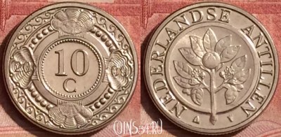 Антильские острова 10 центов 2009 года, KM# 34, 395-134