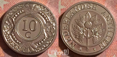 Антильские острова 10 центов 2011 года, KM# 34, 079i-135